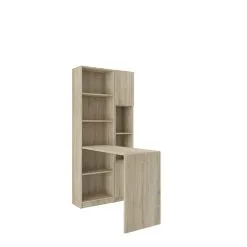 ADRK Furniture Paul II -kirjoituspöytä + 2 X Hylly, Tammi