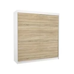 ADRK Furniture Terecia -kaappi, Valkoinen/tammi