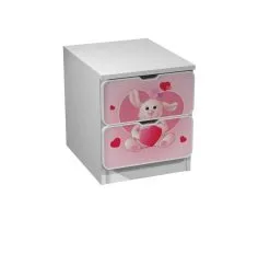 Amila Ami 30 -laatikosto 2S, 47,5 X 42 X 42 Cm, Valkoinen / Pinkki