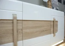 Forte Attention III -senkki, 91 X 195 X 41 Cm, Korkeakiilto Valkoinen / Sonoma Tammi -Olohuoneen kalusteet myymälä attention iii senkki 91 x 195 x 2dca3 halvempi reference