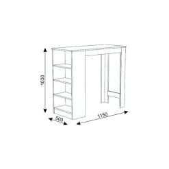 NORE Baaripöytä Hoker, Valkoinen -Olohuoneen kalusteet myymälä baaripoyta hoker valkoinen ebc7c netistai reference