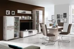 Forte Beach-II-vitriinikaappi, Tammi-valkoinen -Olohuoneen kalusteet myymälä beach ii vitriinikaappi tammi valkoinen d46d4 hinta reference