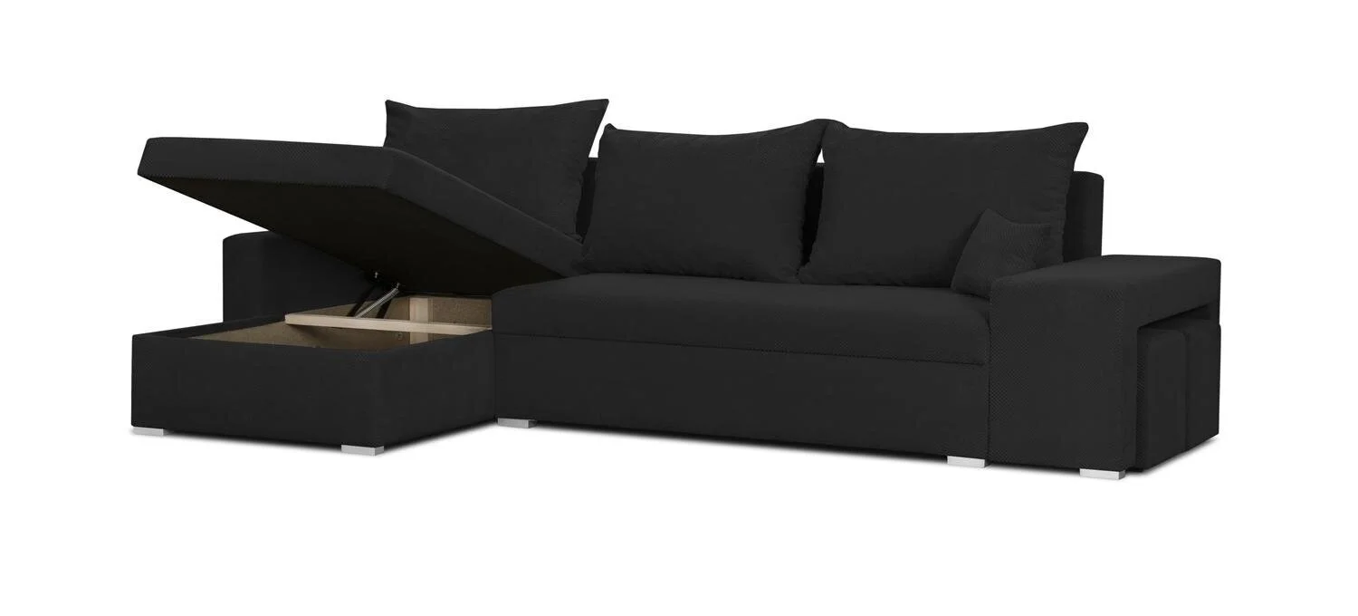 Bellezza Dex -kulmavuodesohva, 236 X 85 X 140 Cm, Musta 4 Bellezza Dex -kulmavuodesohva, 236 X 85 X 140 Cm, Musta - Image 4