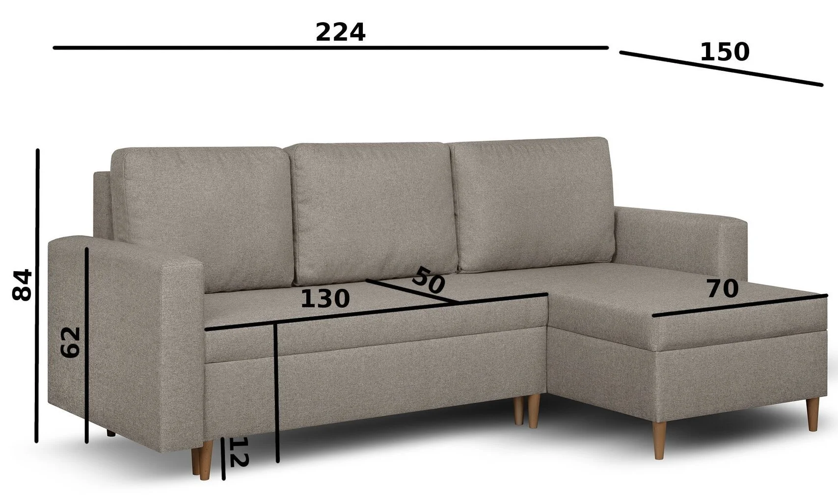 Bellezza Ken, Beigen Värinen Kulmasohva 6 Bellezza Ken, Beigen Värinen Kulmasohva - Image 6