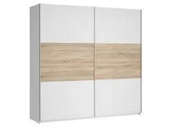 Black Red White BRW Colin 220, Valkoinen/tammi/hopea Kaappi