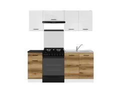 Black Red White BRW Junona Line 180 -keittiökalusteet, Valkoinen/vaaleanruskea