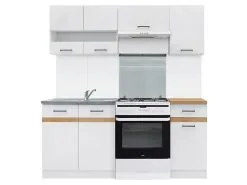 Black Red White BRW Junona Line 180 Keittiön Kalustesarja Kodinkoneilla, Valkoinen