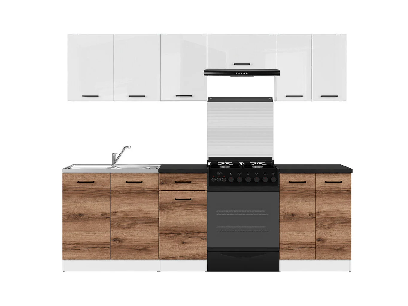 Black Red White BRW Junona Line 240 Keittiökalusteet, Valkoinen/tummanruskea 1 Black Red White BRW Junona Line 240 Keittiökalusteet, Valkoinen/tummanruskea