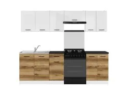 Black Red White BRW Junona Line 240 -keittiökalusteet, Valkoinen/vaaleanruskea