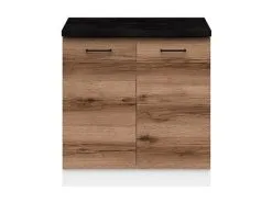 Black Red White BRW Junona Line 2D 80, Valkoisen /tummanruskean Värinen Keittiökaappi