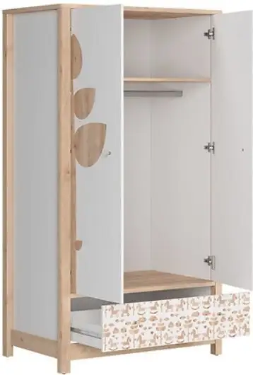 Black Red White BRW Timon,Vaatekaappi Valkoinen/ruskea 3 Black Red White BRW Timon,Vaatekaappi Valkoinen/ruskea - Image 3