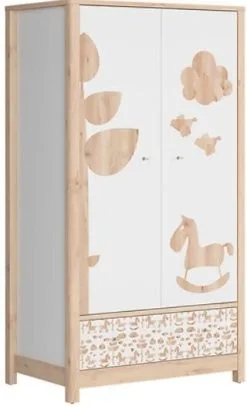 Black Red White BRW Timon,Vaatekaappi Valkoinen/ruskea