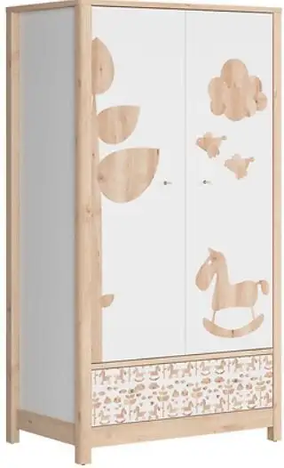 Black Red White BRW Timon,Vaatekaappi Valkoinen/ruskea 1 Black Red White BRW Timon,Vaatekaappi Valkoinen/ruskea