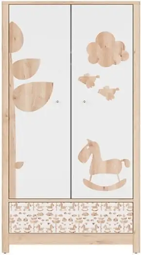 Black Red White BRW Timon,Vaatekaappi Valkoinen/ruskea 2 Black Red White BRW Timon,Vaatekaappi Valkoinen/ruskea - Image 2