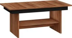 Meblocross Dallas-jatkopöytä, Ruskea / Musta Korkeakiilto