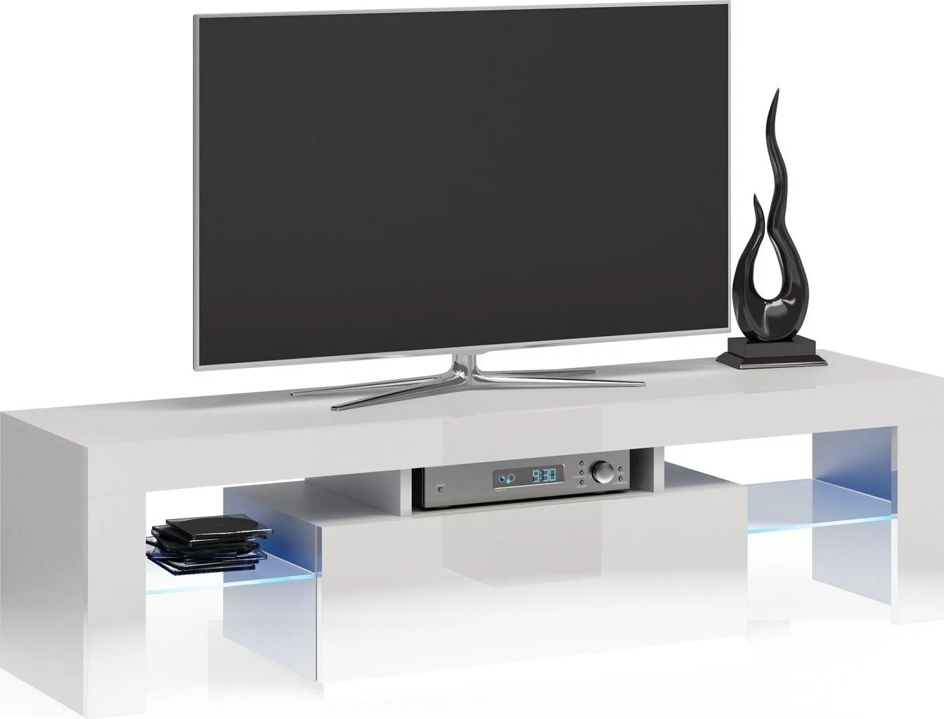 Deko 140 -TV-taso, 140 X 40 X 45 Cm, Valkoinen 1 Deko 140 -TV-taso, 140 X 40 X 45 Cm, Valkoinen