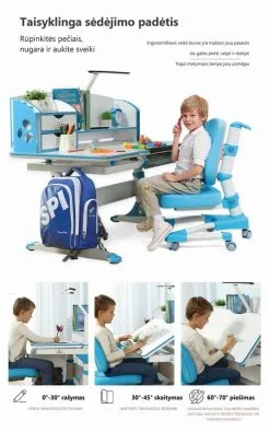 Ergonominen Työpöytä IStudy E120, Sininen -Olohuoneen kalusteet myymälä ergonominen tyopoyta istudy e120 sininen c832d halvempi reference