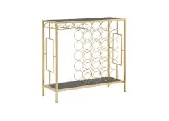 Glam Konsolipöytä Viinitelineellä, Musta/kultainen