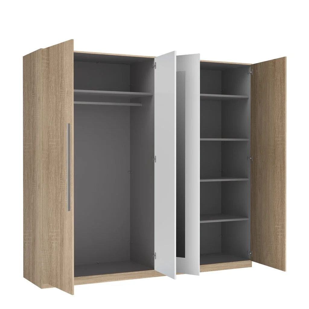 Forte Helen Vaatekaappi, Sonoma Tammi/valkoinen 3 Forte Helen Vaatekaappi, Sonoma Tammi/valkoinen - Image 3