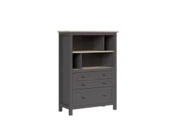 Black Red White Hylly BRW Bocage 3S, Harmaa/tammi -Olohuoneen kalusteet myymälä hylly brw bocage 3s harmaatammi 284e8 hinta reference