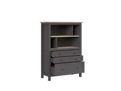 Black Red White Hylly BRW Bocage 3S, Harmaa/tammi -Olohuoneen kalusteet myymälä hylly brw bocage 3s harmaatammi 4c083 netistai reference