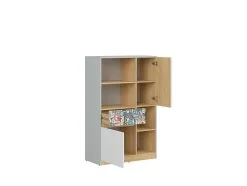 Black Red White Hylly BRW Nandu 2D1S, Harmaa/valkoinen -Olohuoneen kalusteet myymälä hylly brw nandu 2d1s harmaavalkoinen 7da20 netistai reference