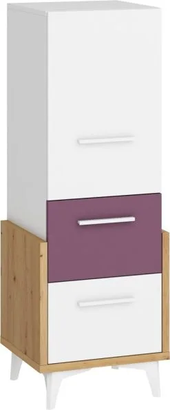 Hylly Meblocross Hey 01, Valkoinen/violetti