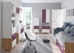 Hylly Meblocross Hey 01, Valkoinen/violetti -Olohuoneen kalusteet myymälä hylly meblocross hey 01 valkoinenvioletti f50f6 palaute reference