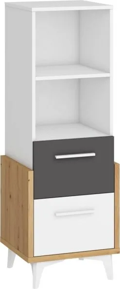 Hylly Meblocross Hey 12, Valkoinen / Tummanharmaa