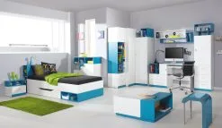 Meblar Hyllykaappi Mobi 2, Valkoinen/sininen 10 Meblar Hyllykaappi Mobi 2, Valkoinen/sininen -Olohuoneen kalusteet myymälä hyllykaappi mobi 2 valkoinensininen eb82a halvempi reference