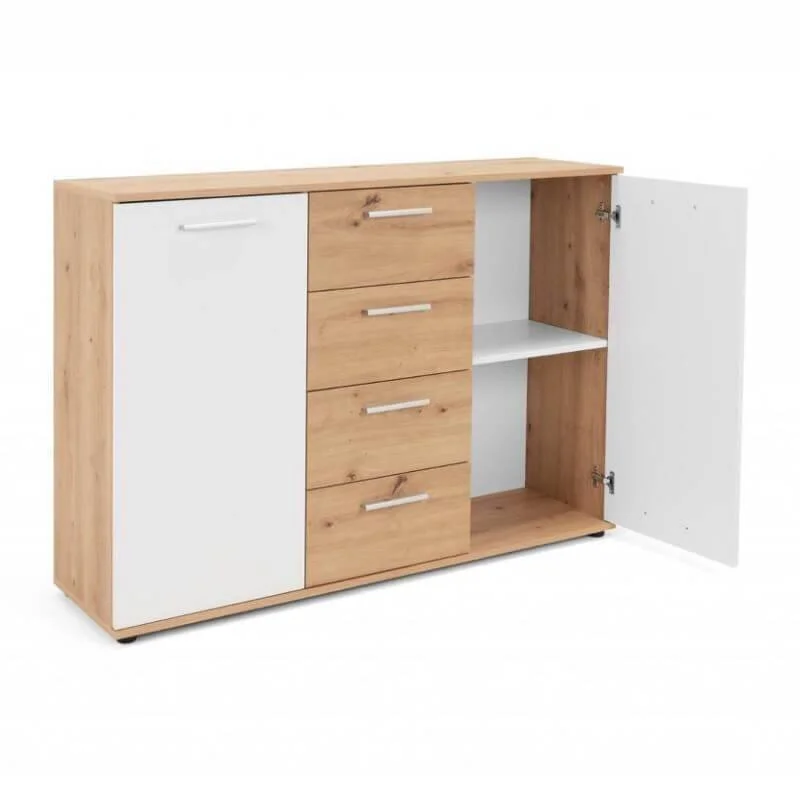 Aatrium Jacky 2 2827 -lipasto 2U4S Valkoinen/artisaanitammi 3 Aatrium Jacky 2 2827 -lipasto 2U4S Valkoinen/artisaanitammi - Image 3