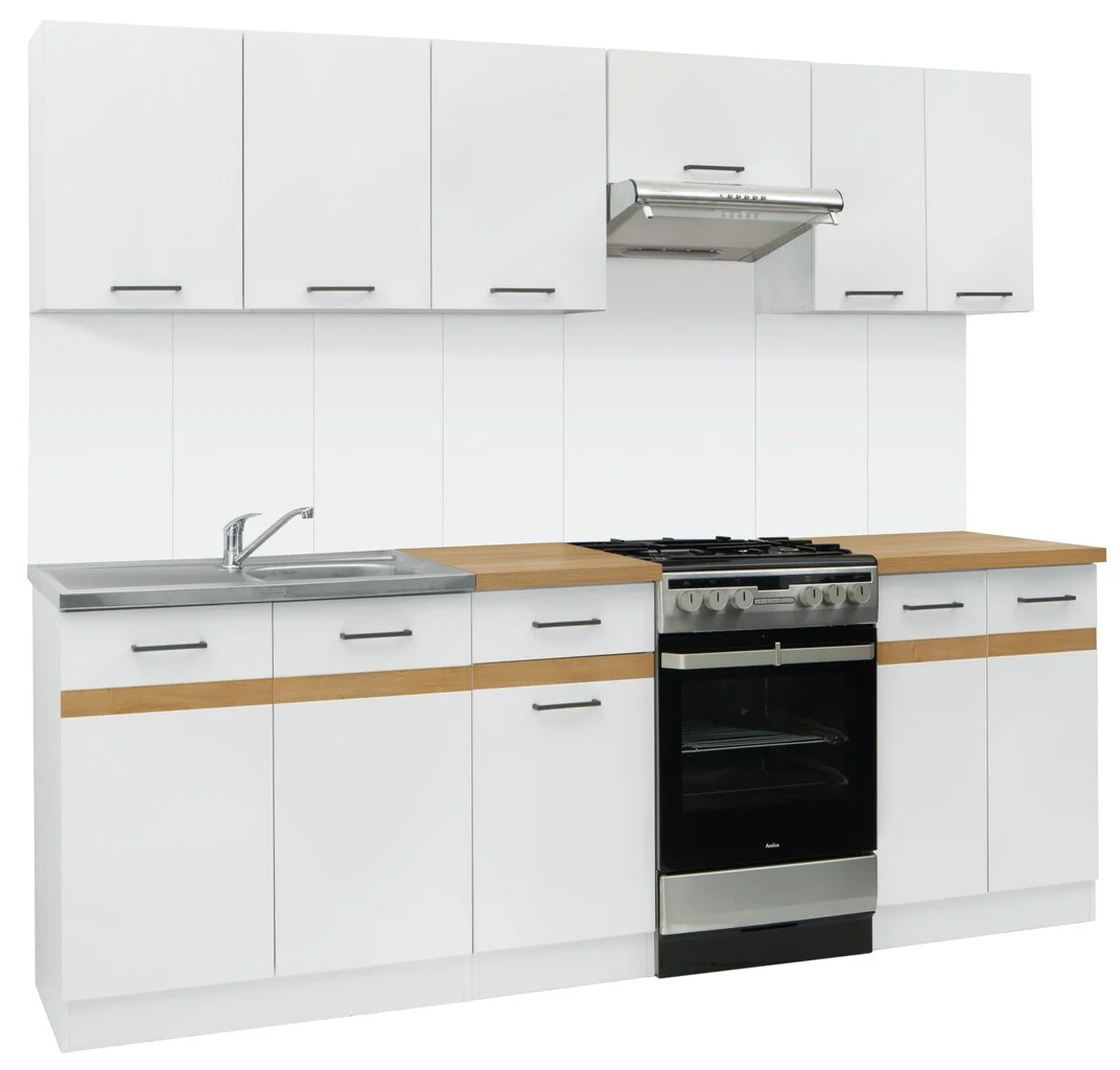 Black Red White Junona Line 230 Keittiökaappisarja, Valkoinen/ruskea 2 Black Red White Junona Line 230 Keittiökaappisarja, Valkoinen/ruskea - Image 2