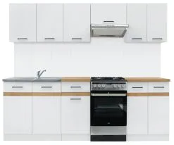 Black Red White Junona Line 230 Keittiökaappisarja, Valkoinen/ruskea