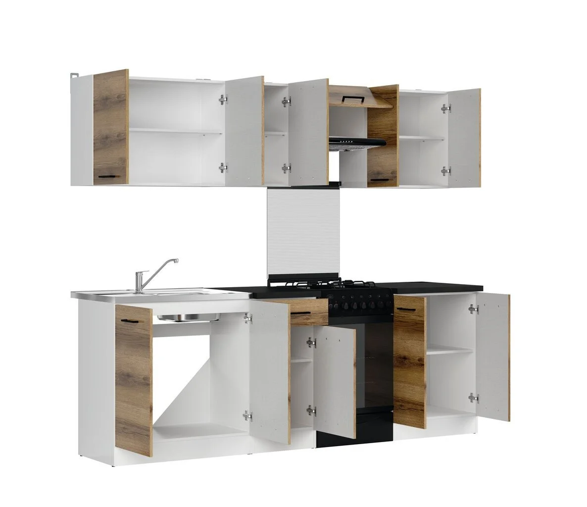 Black Red White Junona Line 230 Keittiökaappisarja, Valkoinen/ruskea 3 Black Red White Junona Line 230 Keittiökaappisarja, Valkoinen/ruskea - Image 3