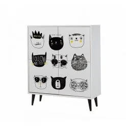 Kaappi Kalune Design 869 (I), 111 Cm, Valkoinen/musta