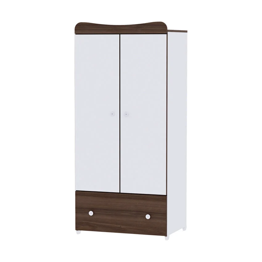 Kaappi Lorelli Exclusive, Valkoinen/tummanruskea 1 Kaappi Lorelli Exclusive, Valkoinen/tummanruskea