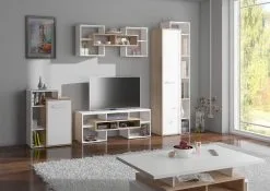 Meblocross Kaappi Rio L1D, Valkoinen / Tammi. -Olohuoneen kalusteet myymälä kaappi rio l1d valkoinen tammi 589f0 hinta reference