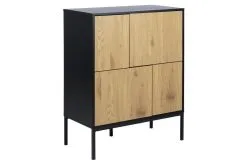 Actona Kaappi Seaford 4D, Ruskea/musta