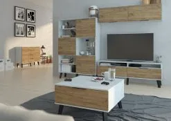 Meblocross Kaappi Sven 2D3S, Valkoinen/ruskea -Olohuoneen kalusteet myymälä kaappi sven 2d3s valkoinenruskea 204b1 palaute reference