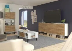 Meblocross Kaappi Sven 2D3S, Valkoinen/ruskea -Olohuoneen kalusteet myymälä kaappi sven 2d3s valkoinenruskea 5c4ae halvempi reference