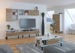 Meblocross Kaappi Sven 2D3S, Valkoinen/ruskea -Olohuoneen kalusteet myymälä kaappi sven 2d3s valkoinenruskea 71ae9 netistai reference