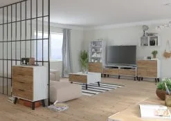 Meblocross Kaappi Sven 2D3S, Valkoinen/ruskea -Olohuoneen kalusteet myymälä kaappi sven 2d3s valkoinenruskea 8993c osta reference