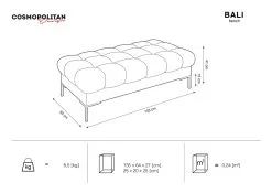 Kahden Hengen Penkki Cosmopolitan Design Bali, Harmaa/kullanvärinen -Olohuoneen kalusteet myymälä kahden hengen penkki cosmopolitan design bali harmaakullanvarinen 9d02c netistai reference