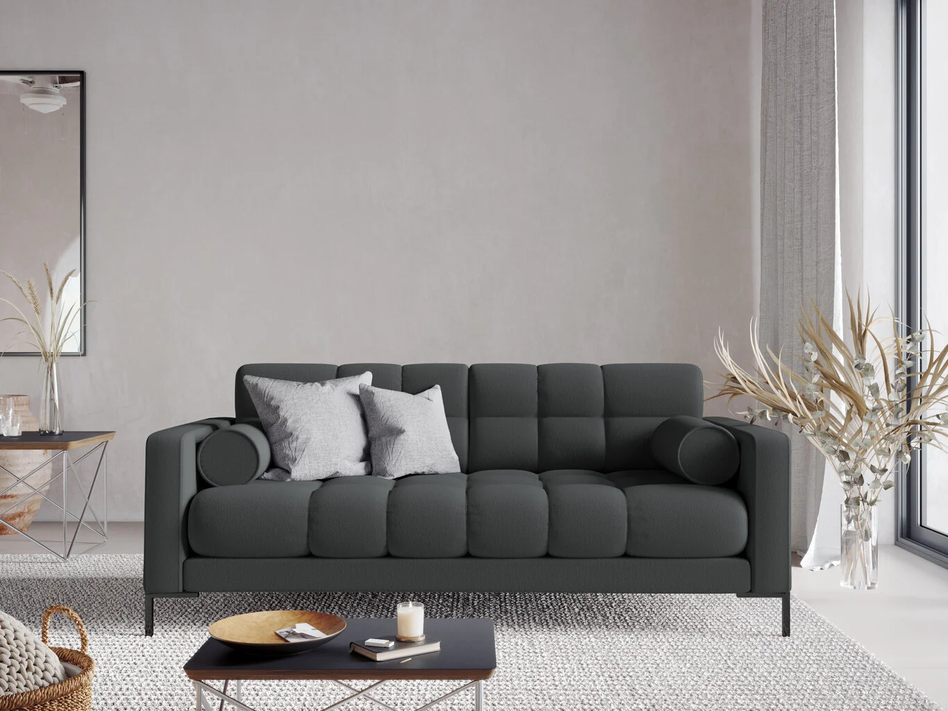 Kahdenistuttava Vuodesohva Cosmopolitan Design Bali, Tummanharmaa/musta 5 Kahdenistuttava Vuodesohva Cosmopolitan Design Bali, Tummanharmaa/musta - Image 5