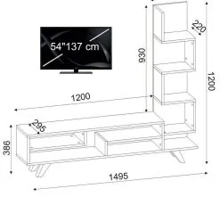 Kalune Design 731 (II), Valkoinen TV-taso -Olohuoneen kalusteet myymälä kalune design 731 ii valkoinen tv taso b6969 palaute reference