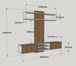 Kalune Design 745 (III), Valkoinen / Ruskea Tv-taso -Olohuoneen kalusteet myymälä kalune design 745 iii valkoinen ruskea tv c252f osta reference