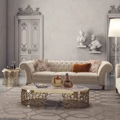 Kalune Design Bianca Kolmipaikkainen Sohva, Beige -Olohuoneen kalusteet myymälä kalune design bianca kolmipaikkainen sohva beige ab74f halvempi reference