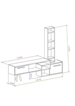 Kalune Design Lagomood Manzara Säilytysjärjestelmä, Valkoinen/ruskea -Olohuoneen kalusteet myymälä kalune design lagomood manzara sailytysjarjestelma valkoinenruskea da6aa netistai reference