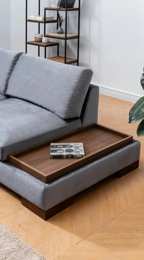 Kalune Design Tulip-kulmasohva, Tummanharmaa 2 Kalune Design Tulip-kulmasohva, Tummanharmaa - Image 2