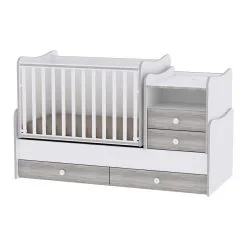 Kasvava Sänky Lipastolla Lorelli Combo, 110x62, Valkoinen/harmaa